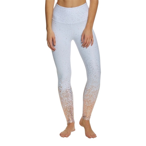 Beyond Yoga Sportflex Alloy Speckled White and Gold High Waisted Leggings 0056 - Picture 1 of 4